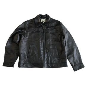 Boston Harbour Soft Leather Bomber Jacket New England 1630 Mens Size XL